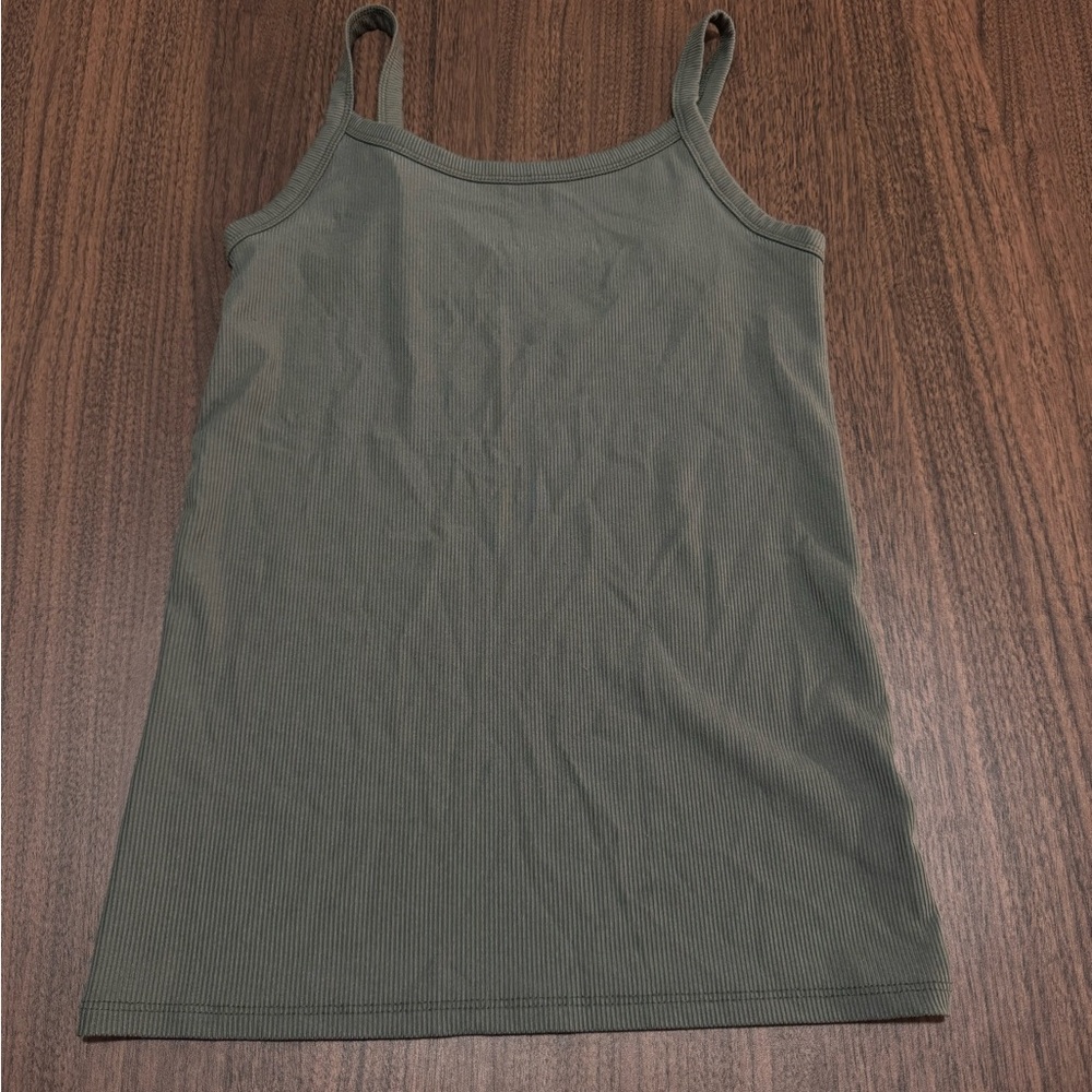 No Boundaries Medium 7-9 Rib Cami Adrenaline Olive Green